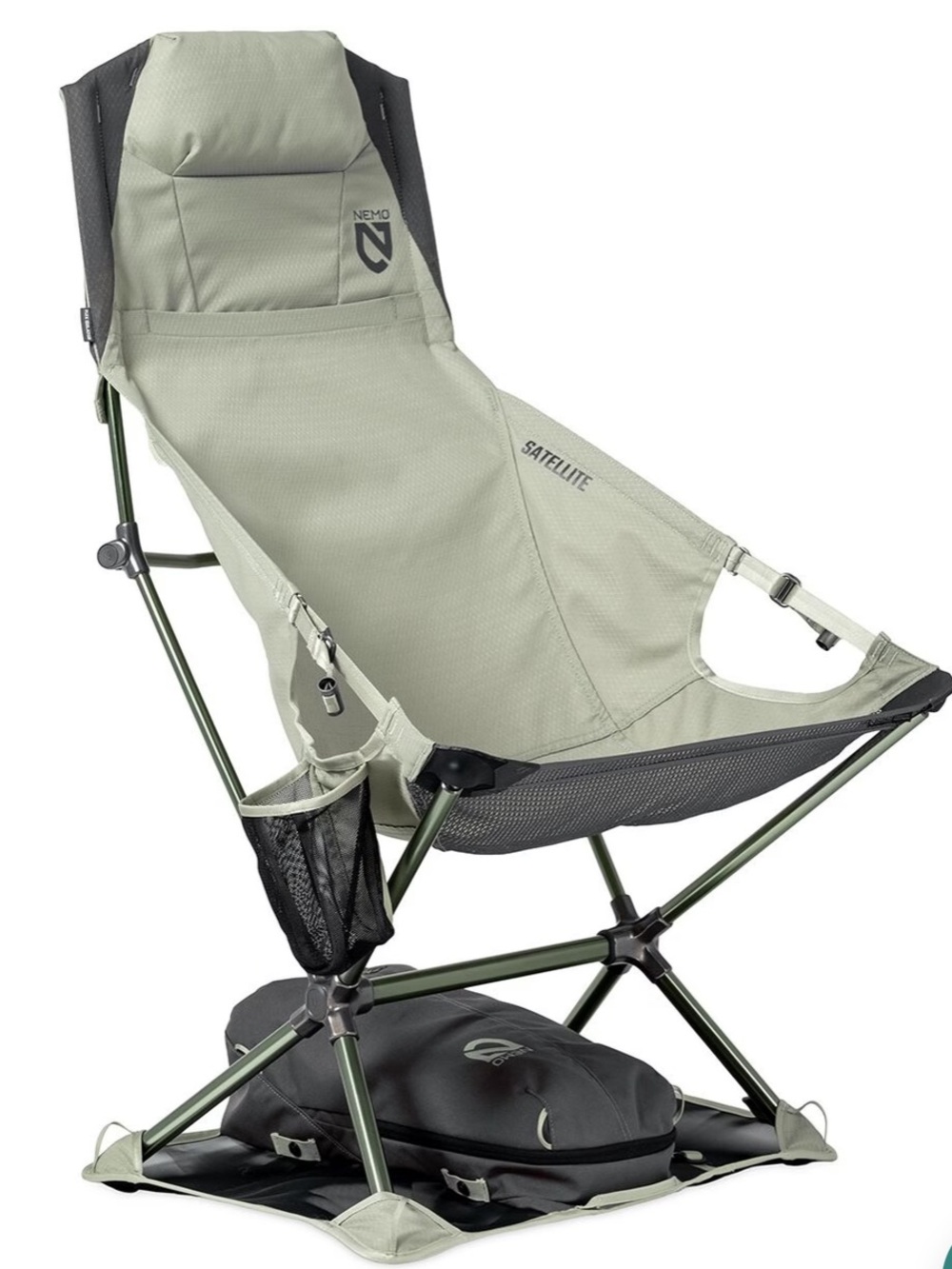 Nemo Satellite Reclining Anywhere Camping Chair in Marsh Sage Green